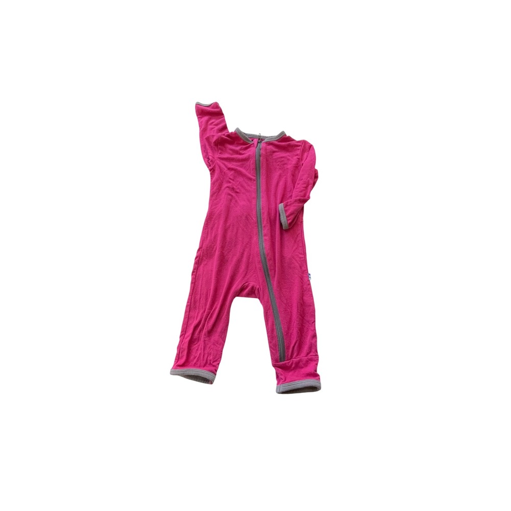 KicKee Pants Pink Cow Bamboo Viscose Footless Romper Sleeper 0-3 Months I01